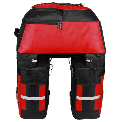 Skorter | Mountain Bike Bicycle Rear Shelf Bag Camel Bag(Black Red)