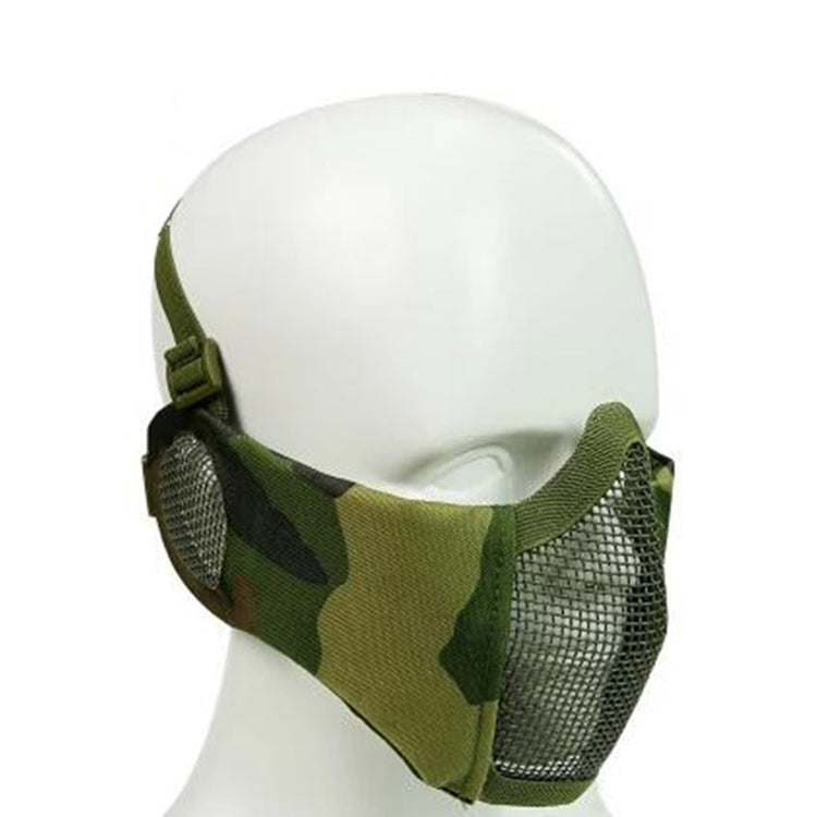Skorter | WoSporT Half Face Metal Net Field  Ear Protection Outdoor Cycling Steel Mask(Jungle Camouflage)