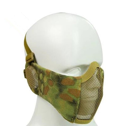 Skorter | WoSporT Half Face Metal Net Field  Ear Protection Outdoor Cycling Steel Mask(Jungle Crepe)