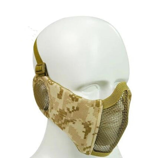 Skorter | WoSporT Half Face Metal Net Field  Ear Protection Outdoor Cycling Steel Mask(Desert Digital)