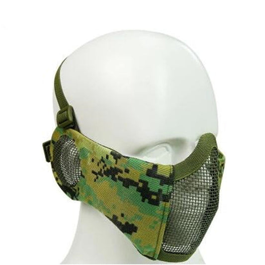 Skorter | WoSporT Half Face Metal Net Field  Ear Protection Outdoor Cycling Steel Mask(Jungle Digital)