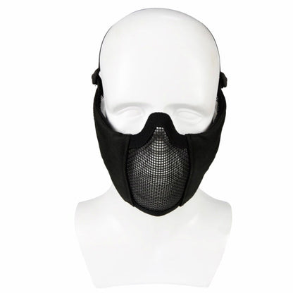 Skorter | WoSporT Half Face Metal Net Field  Ear Protection Outdoor Cycling Steel Mask(Jungle Digital)