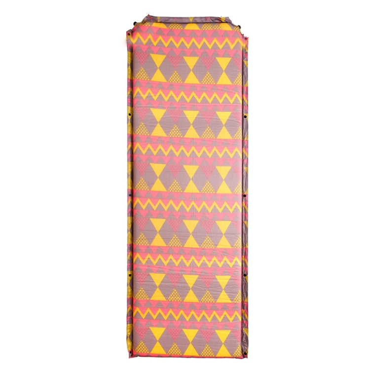 Skorter | Double Air Hole Automatic Inflatable Pad Outdoor Camping Tent Pad Moisture-Proof Stitched Lunch Break Sleeping Pad(Red Yellow Printing)