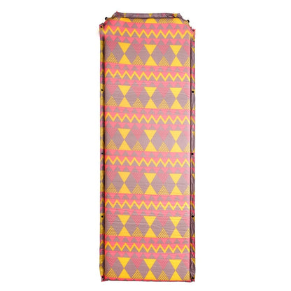 Skorter | Double Air Hole Automatic Inflatable Pad Outdoor Camping Tent Pad Moisture-Proof Stitched Lunch Break Sleeping Pad(Red Yellow Printing)