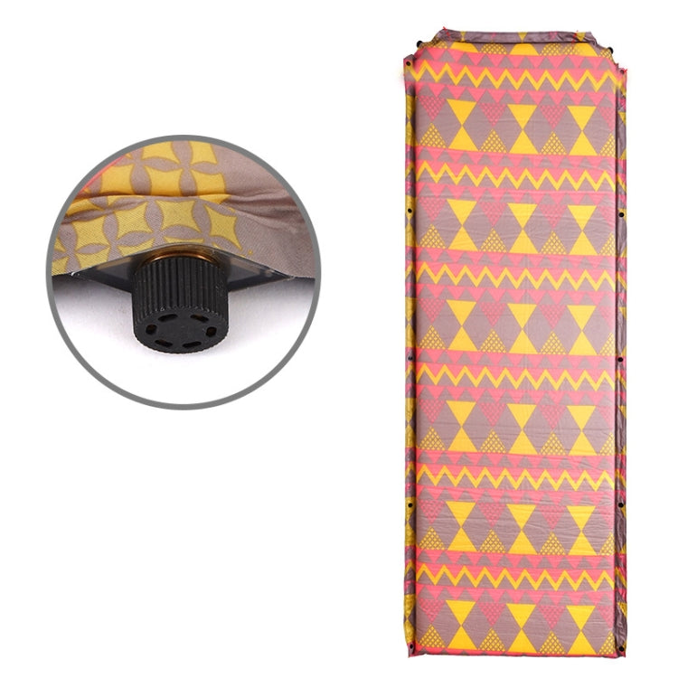 Skorter | Double Air Hole Automatic Inflatable Pad Outdoor Camping Tent Pad Moisture-Proof Stitched Lunch Break Sleeping Pad(Red Yellow Printing)
