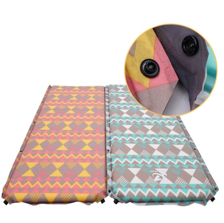 Skorter | Double Air Hole Automatic Inflatable Pad Outdoor Camping Tent Pad Moisture-Proof Stitched Lunch Break Sleeping Pad(Gray Blue Printing)