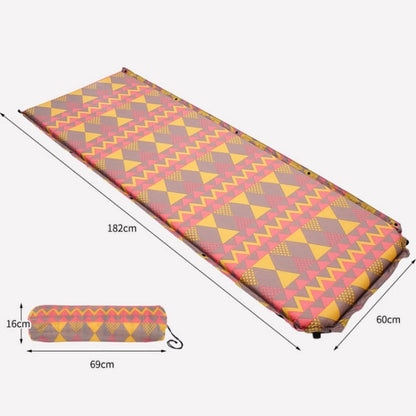 Skorter | Double Air Hole Automatic Inflatable Pad Outdoor Camping Tent Pad Moisture-Proof Stitched Lunch Break Sleeping Pad(Gray Blue Printing)