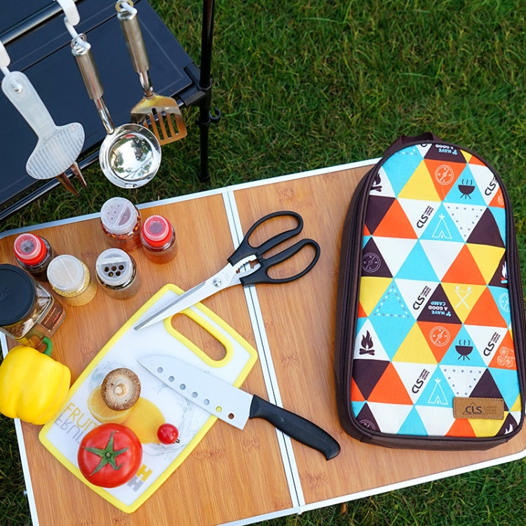 Skorter | CLS 7-In-1 Outdoor 201 Stainless Steel Cookware Set Picnic Kitchenware Portable Handbag Picnic Bag(Coffe)