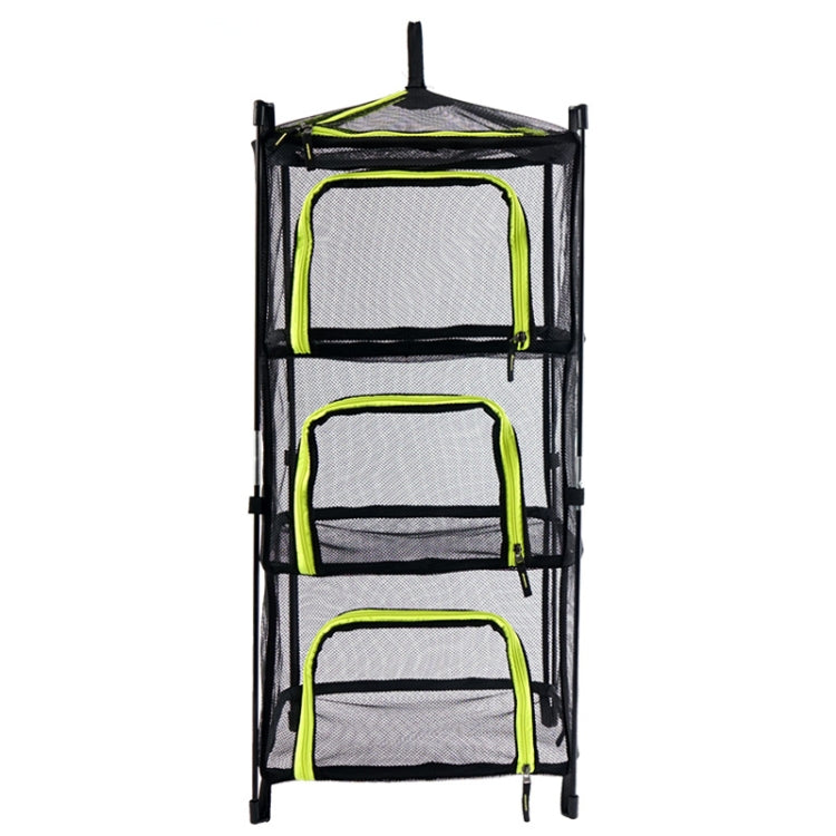 Skorter | Outdoor Folding Drying Net Four-Layer Storage Basket Storage Basket Camping Drying Fish Drying Net Rack Hanging Basket(Green)