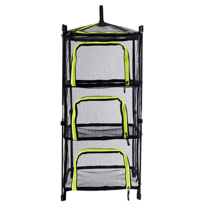 Skorter | Outdoor Folding Drying Net Four-Layer Storage Basket Storage Basket Camping Drying Fish Drying Net Rack Hanging Basket(Green)