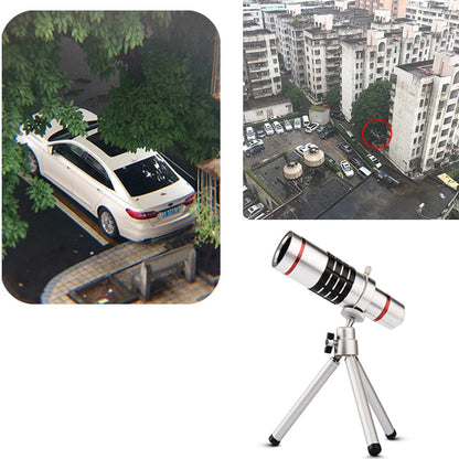 Skorter | Outdoor Telescope Mobile Phone Accessories Shooting Telephoto Lens with Universal Metal Clip(12X)
