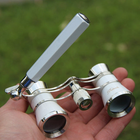 Skorter | Metal 3 X 25 Lady With Handle Chrome Double Cylinder Telescope( Pearl white)