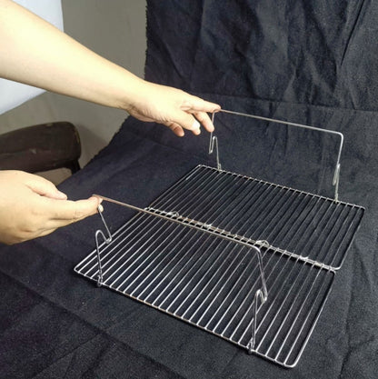 Skorter | Liftable Barbecue Grill Camping Stainless Steel Folding Barbecue Grill Wood Charcoal Grill