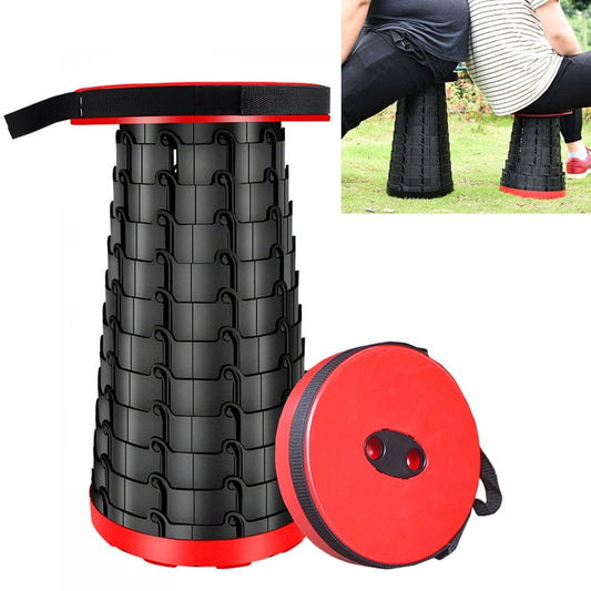 Skorter | Outdoor Portable Folding Telescopic Plastic Stool Camping Fishing Garden Stool(Red)
