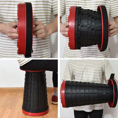 Skorter | Outdoor Portable Folding Telescopic Plastic Stool Camping Fishing Garden Stool(Red)