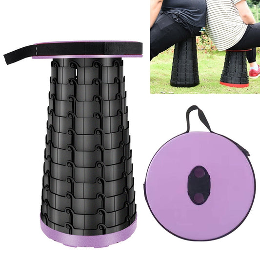 Skorter | Outdoor Portable Folding Telescopic Plastic Stool Camping Fishing Garden Stool(Purple)