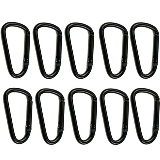 Skorter | 10 PCS D-shaped Aluminum Carabiner Outdoor Hanging Buckle Water Bottle Buckle(Black)