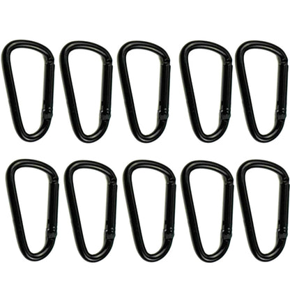 Skorter | 10 PCS D-shaped Aluminum Carabiner Outdoor Hanging Buckle Water Bottle Buckle(Black)