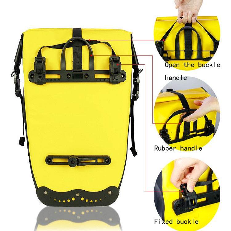 Skorter | WHEEL UP 25L WHFS001 Waterproof Bicycle Backpack Shelf Bag Unilateral Frame Bag Long-distance Trip Bicycle Bag 25L(Yellow)