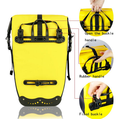 Skorter | WHEEL UP 25L WHFS001 Waterproof Bicycle Backpack Shelf Bag Unilateral Frame Bag Long-distance Trip Bicycle Bag 25L(Yellow)