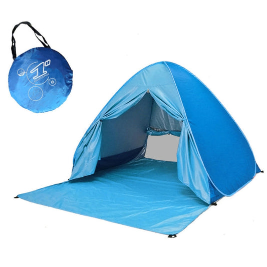 Skorter | With Curtain Automatic Instant Pop Up Tent Potable Beach Tent, Size: 150x165x110cm(Blue)