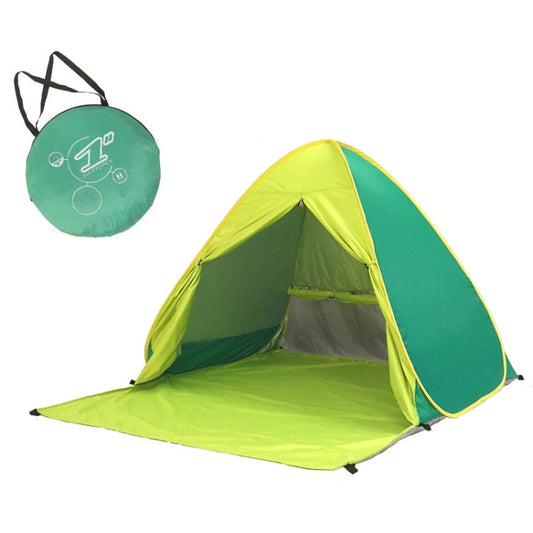 Skorter | With Curtain Automatic Instant Pop Up Tent Potable Beach Tent, Size: 150x165x110cm(Green)