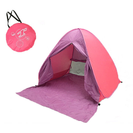 Skorter | With Curtain Automatic Instant Pop Up Tent Potable Beach Tent, Size: 150x165x110cm(Pink)