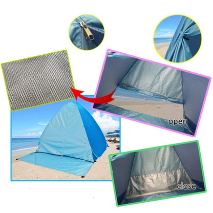 Skorter | With Curtain Automatic Instant Pop Up Tent Potable Beach Tent, Size: 150x165x110cm(Green)