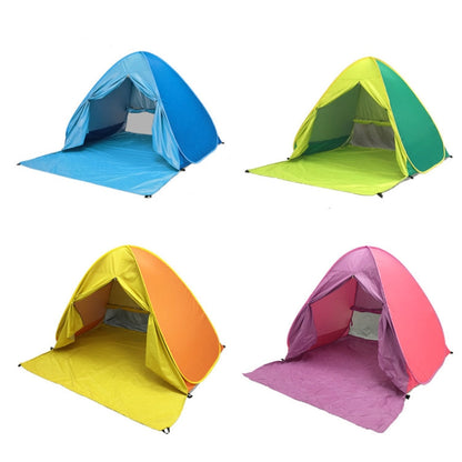 Skorter | With Curtain Automatic Instant Pop Up Tent Potable Beach Tent, Size:  200x165x130cm(Pink)