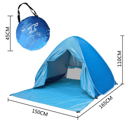Skorter | With Curtain Automatic Instant Pop Up Tent Potable Beach Tent, Size:  200x165x130cm(Orange with Yellow)