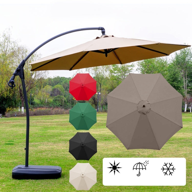 Skorter | Polyester Parasol Replacement Cloth Round Garden Umbrella Cover, Size: Diameter 3m 8 Ribs(Black)
