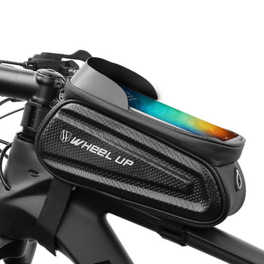 Skorter | WHEEL UP Hard Shell Bicycle Bag Front Beam Bag Mountain Bike mobile Phone Touch Screen Tube Bag Riding Equipment(White reflective models)