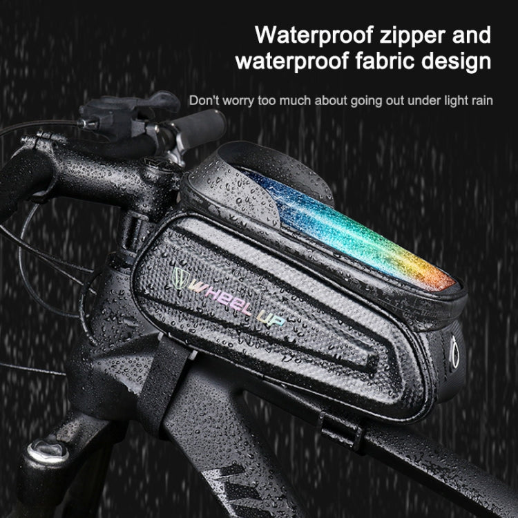 Skorter | WHEEL UP Hard Shell Bicycle Bag Front Beam Bag Mountain Bike mobile Phone Touch Screen Tube Bag Riding Equipment(Colorful reflective models)