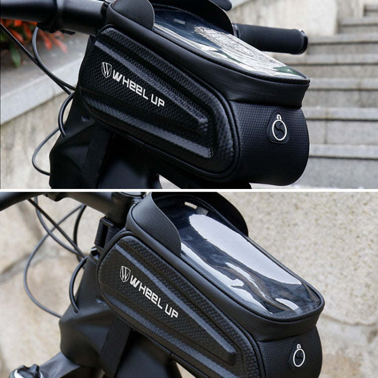 Skorter | WHEEL UP Hard Shell Bicycle Bag Front Beam Bag Mountain Bike mobile Phone Touch Screen Tube Bag Riding Equipment(Colorful reflective models)
