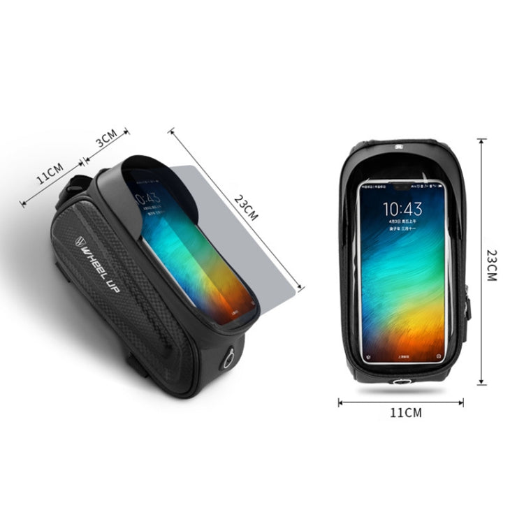 Skorter | WHEEL UP Hard Shell Bicycle Bag Front Beam Bag Mountain Bike mobile Phone Touch Screen Tube Bag Riding Equipment(Colorful reflective models)