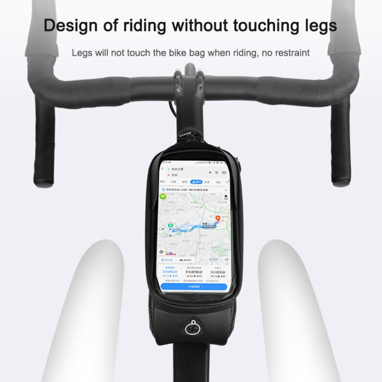 Skorter | WHEEL UP Hard Shell Bicycle Bag Front Beam Bag Mountain Bike mobile Phone Touch Screen Tube Bag Riding Equipment(Colorful reflective models)