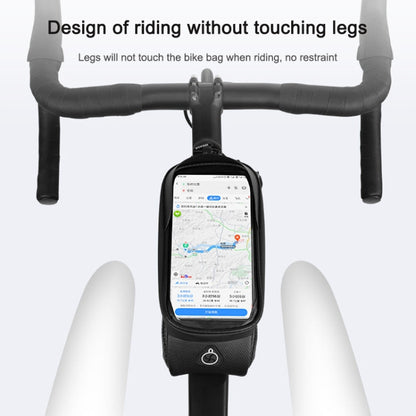 Skorter | WHEEL UP Hard Shell Bicycle Bag Front Beam Bag Mountain Bike mobile Phone Touch Screen Tube Bag Riding Equipment(Colorful reflective models)