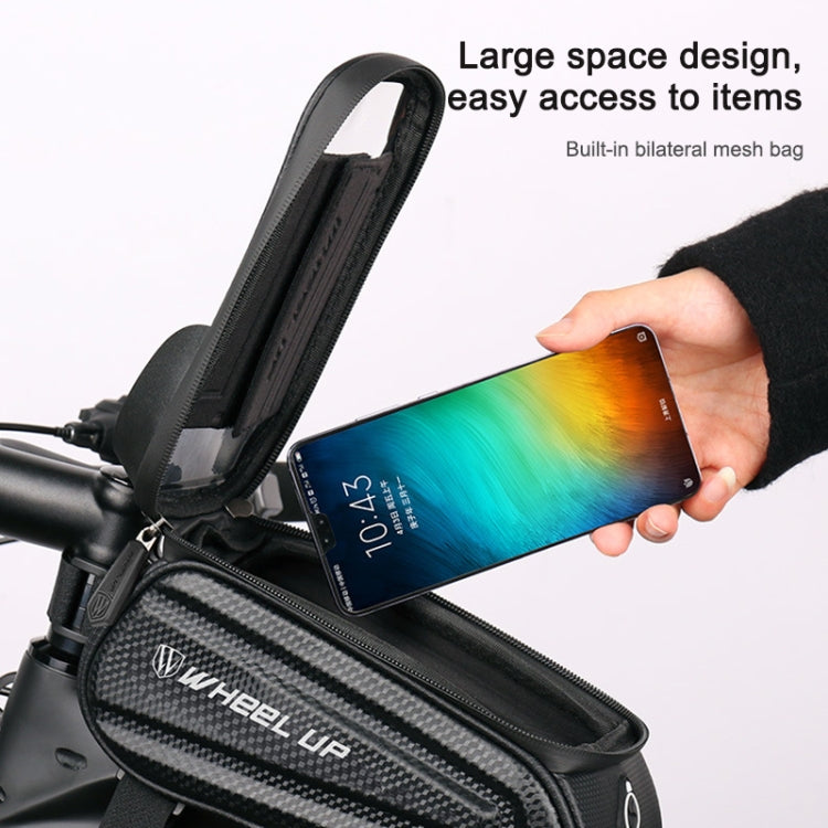 Skorter | WHEEL UP Hard Shell Bicycle Bag Front Beam Bag Mountain Bike mobile Phone Touch Screen Tube Bag Riding Equipment(Colorful reflective models)