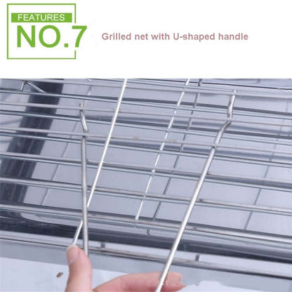 Skorter | HZ-003 BBQ Grill Outdoor Portable Stainless Steel Stove Household Charcoal Barbecue Rack, Grill/pan specifications: L