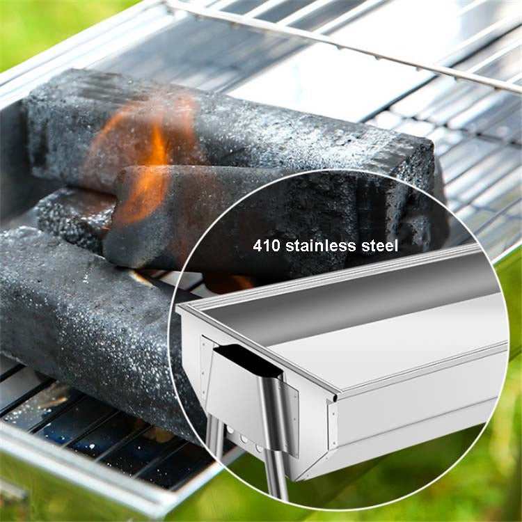 Skorter | HZ-003 BBQ Grill Outdoor Portable Stainless Steel Stove Household Charcoal Barbecue Rack, Grill/pan specifications: L