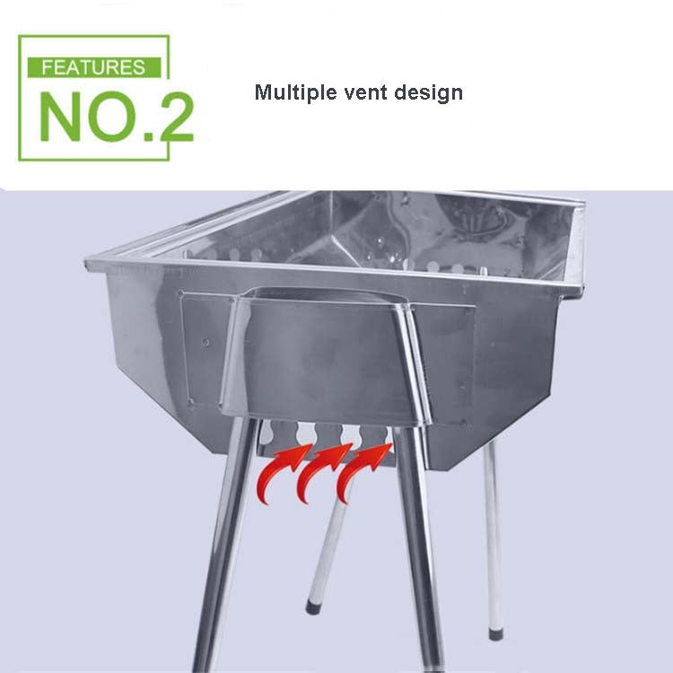 Skorter | HZ-003 BBQ Grill Outdoor Portable Stainless Steel Stove Household Charcoal Barbecue Rack, Grill/pan specifications: L