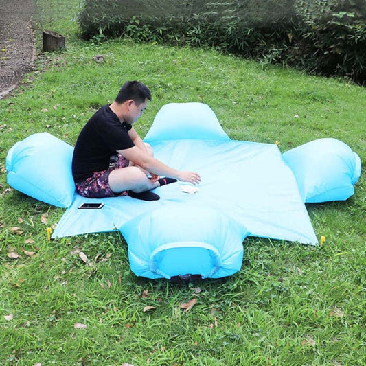 Skorter | Outdoor Waterproof Air Pillow Picnic Mat Carrying Ground Sand Beach Grass Mat, Style:Four People(Random Color)