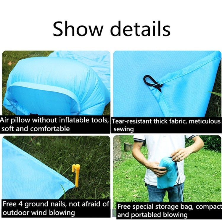 Skorter | Outdoor Waterproof Air Pillow Picnic Mat Carrying Ground Sand Beach Grass Mat, Style:Four People(Random Color)