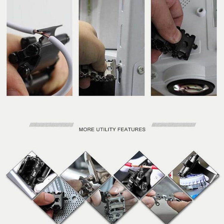 Skorter | Multifunctional Stainless Steel Outdoor Survive Tool Bracelet for Men(Wide Black)