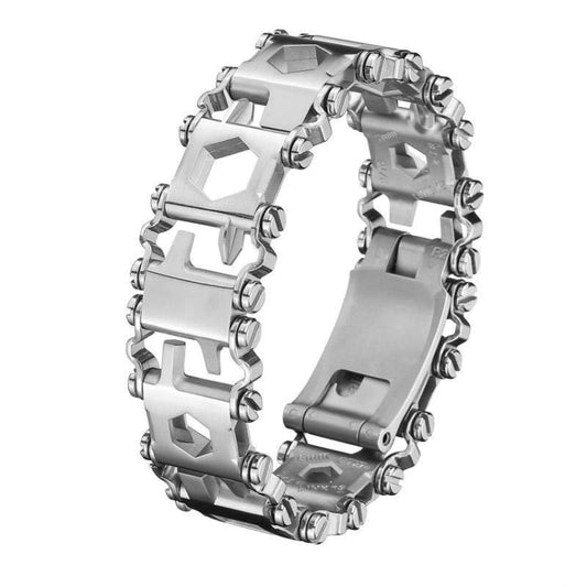 Skorter | Multifunctional Stainless Steel Outdoor Survive Tool Bracelet for Men(Narrow Silver)