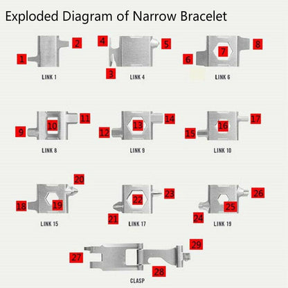 Skorter | Multifunctional Stainless Steel Outdoor Survive Tool Bracelet for Men(Narrow Silver)