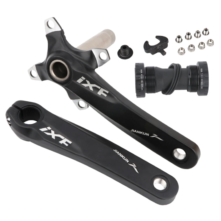 Skorter | JIANKUN IXF Mountain Bike Hollow Crank Modified, Style:Left and Right Crank+Bottom Bracket(Black)