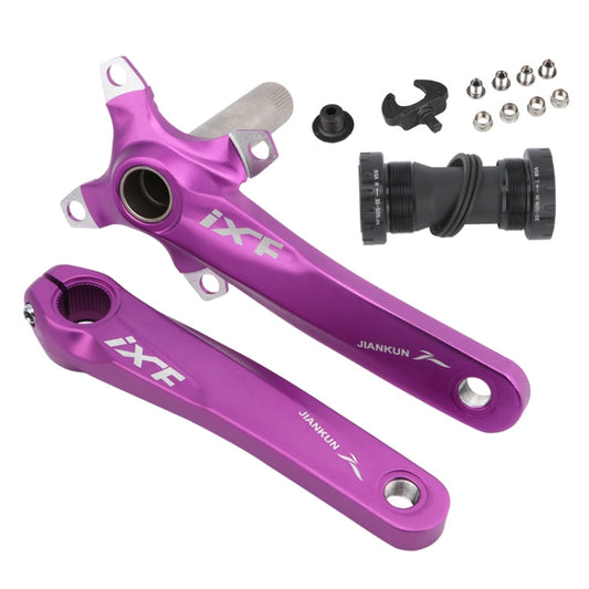 Skorter | JIANKUN IXF Mountain Bike Hollow Crank Modified, Style:Left and Right Crank+Bottom Bracket(Purple)