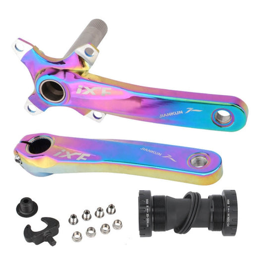Skorter | JIANKUN IXF Bike Crank Modified, Style:Left and Right Crank+Bottom Bracket(Electroplating Colorful)