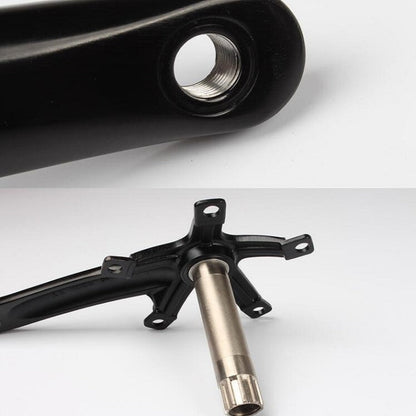 Skorter | Litepro Folding Bicycle LP Hollow One-piece Crank Tooth Disc Bottom Axle Modified SP8, Style:Left and Right Crank+Bottom Bracket(Black)